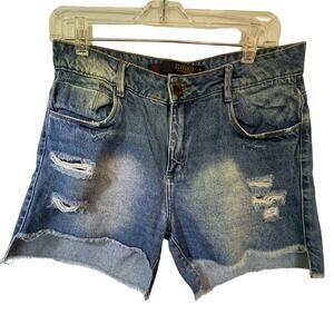 Brazilian Scaranza Cut off Distressed Jean Shorts Sz 10 Beachy Festival Coastal